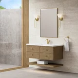 Allamari 48" Single Vanity, Dune Mist w/ Single Hole 3 CM White Zeus Silestone Top