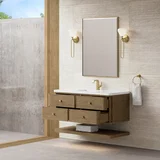 Allamari 48" Single Vanity, Dune Mist w/ Single Hole 3 CM White Zeus Silestone Top