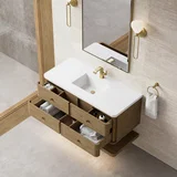 Allamari 48" Single Vanity, Dune Mist w/ Single Hole 3 CM White Zeus Silestone Top