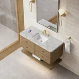 Allamari 48" Single Vanity, Dune Mist w/ 3 CM Victorian Silver Top w/FreePower Wireless Charger