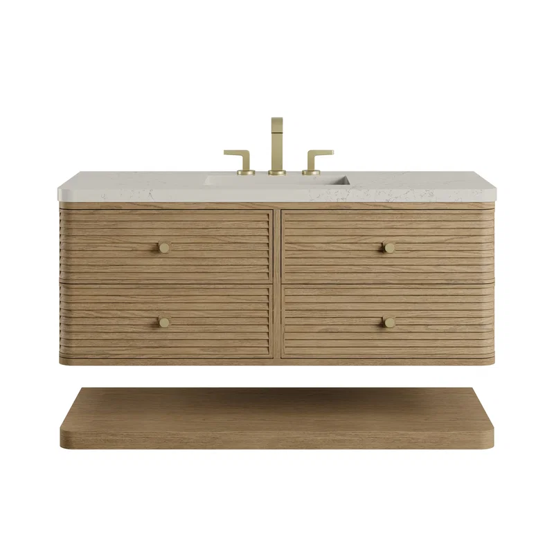 Allamari 48" Single Vanity, Dune Mist w/ 3 CM Siberian Silestone Top