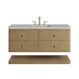 Allamari 48" Single Vanity, Dune Mist w/ 3 CM Victorian Silver Silestone Top