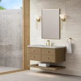 Allamari 48" Single Vanity, Dune Mist w/ 3 CM Victorian Silver Silestone Top