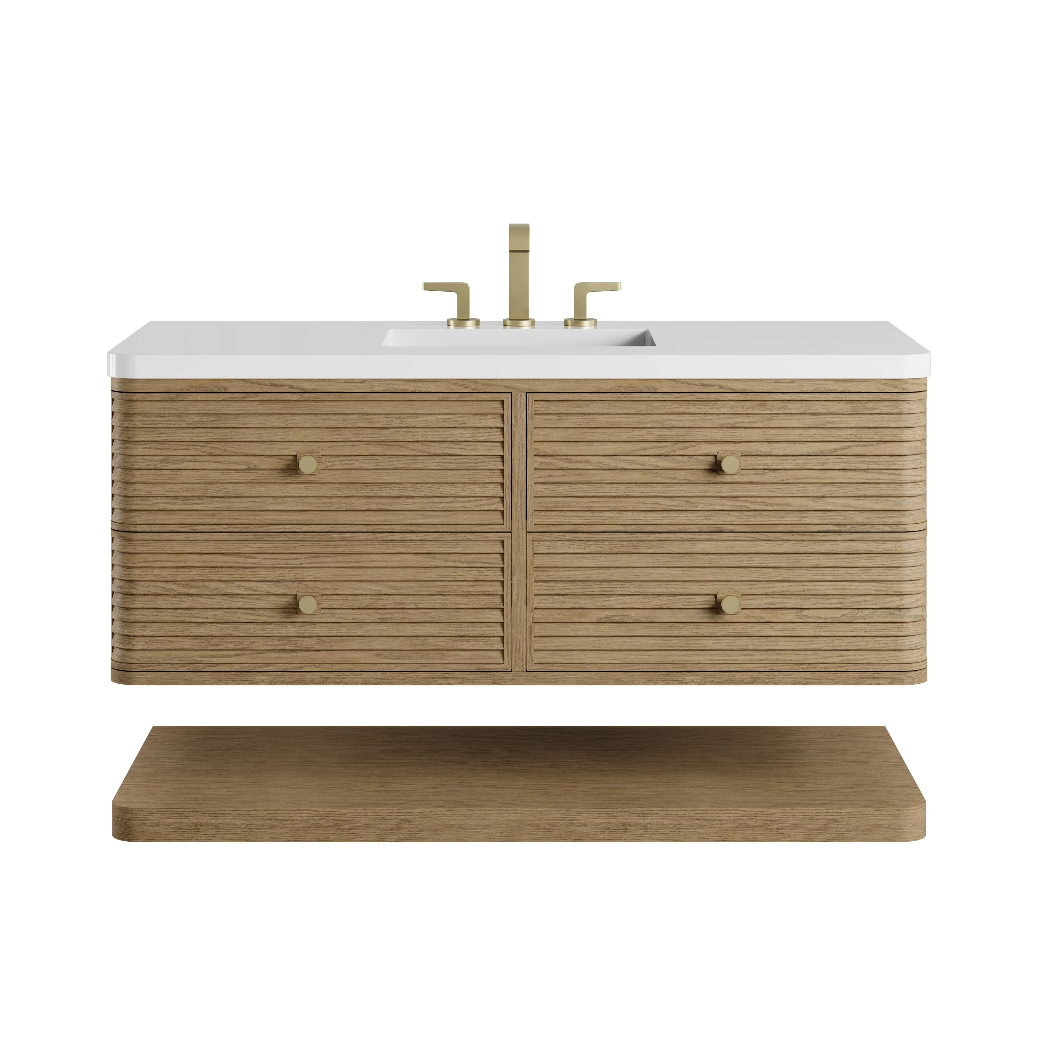 Allamari 48" Single Vanity, Dune Mist w/ 3 CM White Zeus Silestone Top