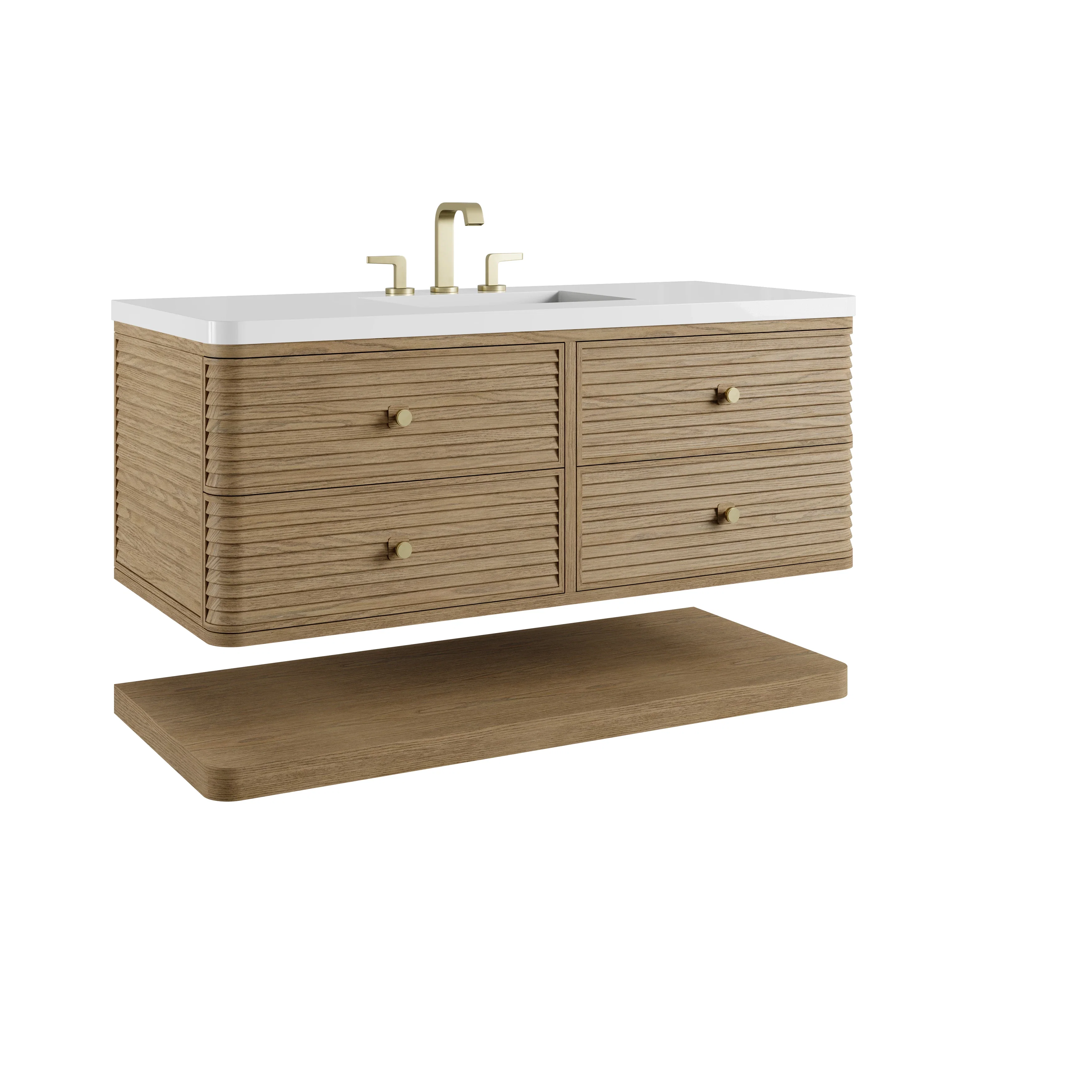 Allamari 48" Single Vanity, Dune Mist w/ 3 CM White Zeus Silestone Top