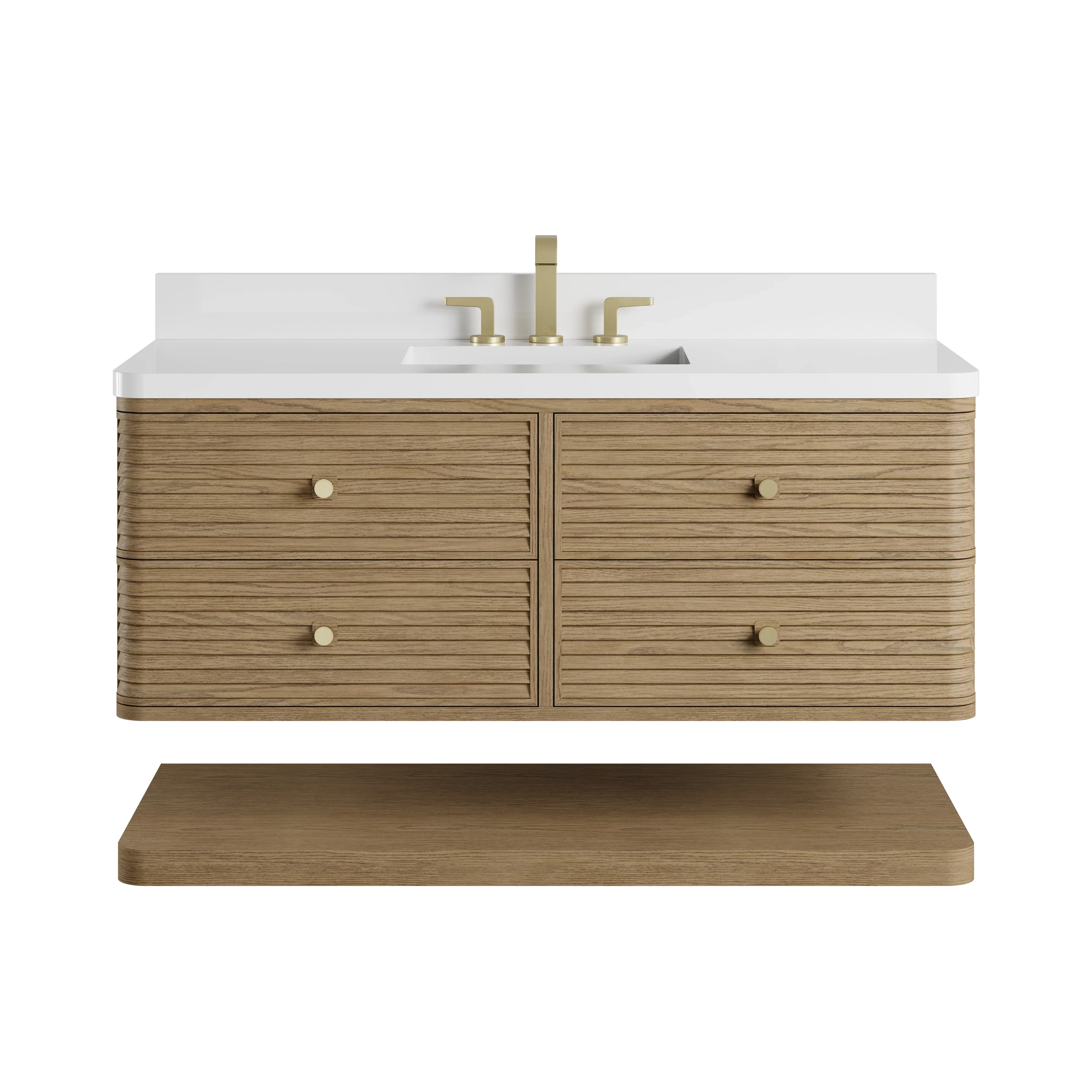 Allamari 48" Single Vanity, Dune Mist w/ 3 CM White Zeus Silestone Top