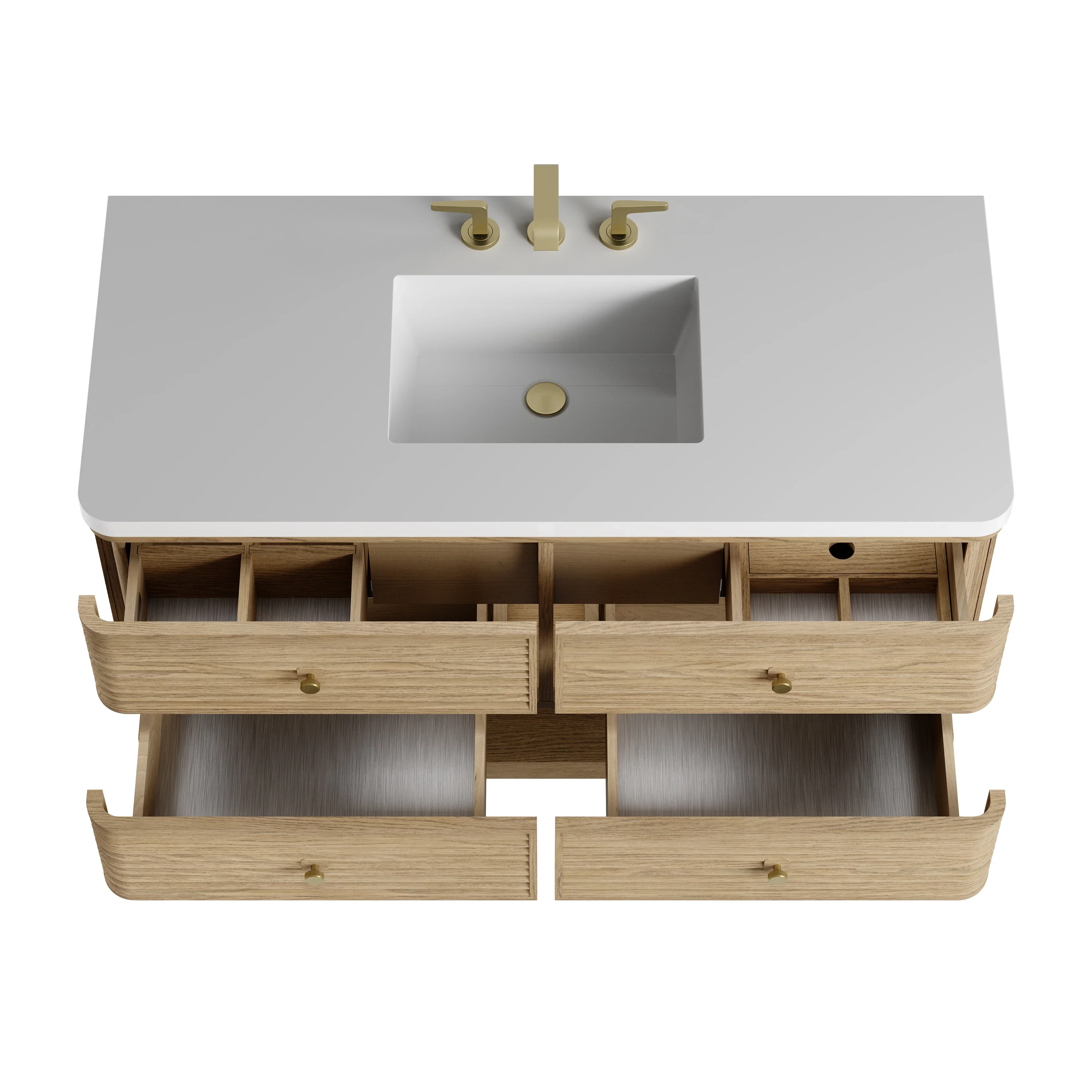 Allamari 48" Single Vanity, Dune Mist w/ 3 CM White Zeus Silestone Top