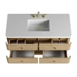 Allamari 48" Single Vanity, Dune Mist w/ 3 CM White Zeus Silestone Top
