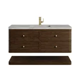Allamari 48" Single Vanity, Sable w/ Single Hole 3 CM Victorian Silver Silestone Top