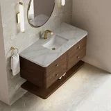 Allamari 48" Single Vanity, Sable w/ Single Hole 3 CM Victorian Silver Silestone Top