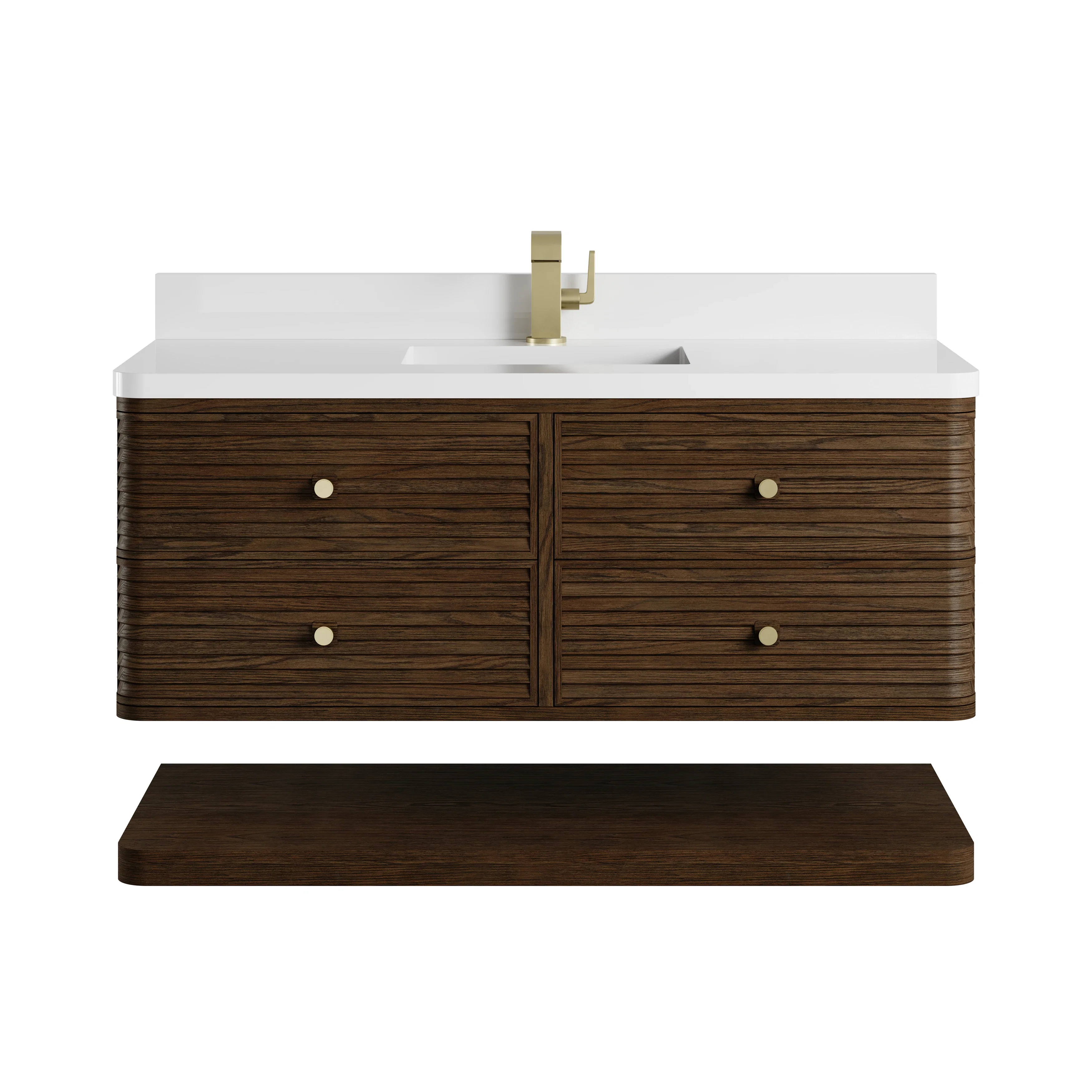 Allamari 48" Single Vanity, Sable w/ Single Hole 3 CM White Zeus Silestone Top