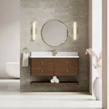 Allamari 48" Single Vanity, Sable w/ Single Hole 3 CM White Zeus Silestone Top