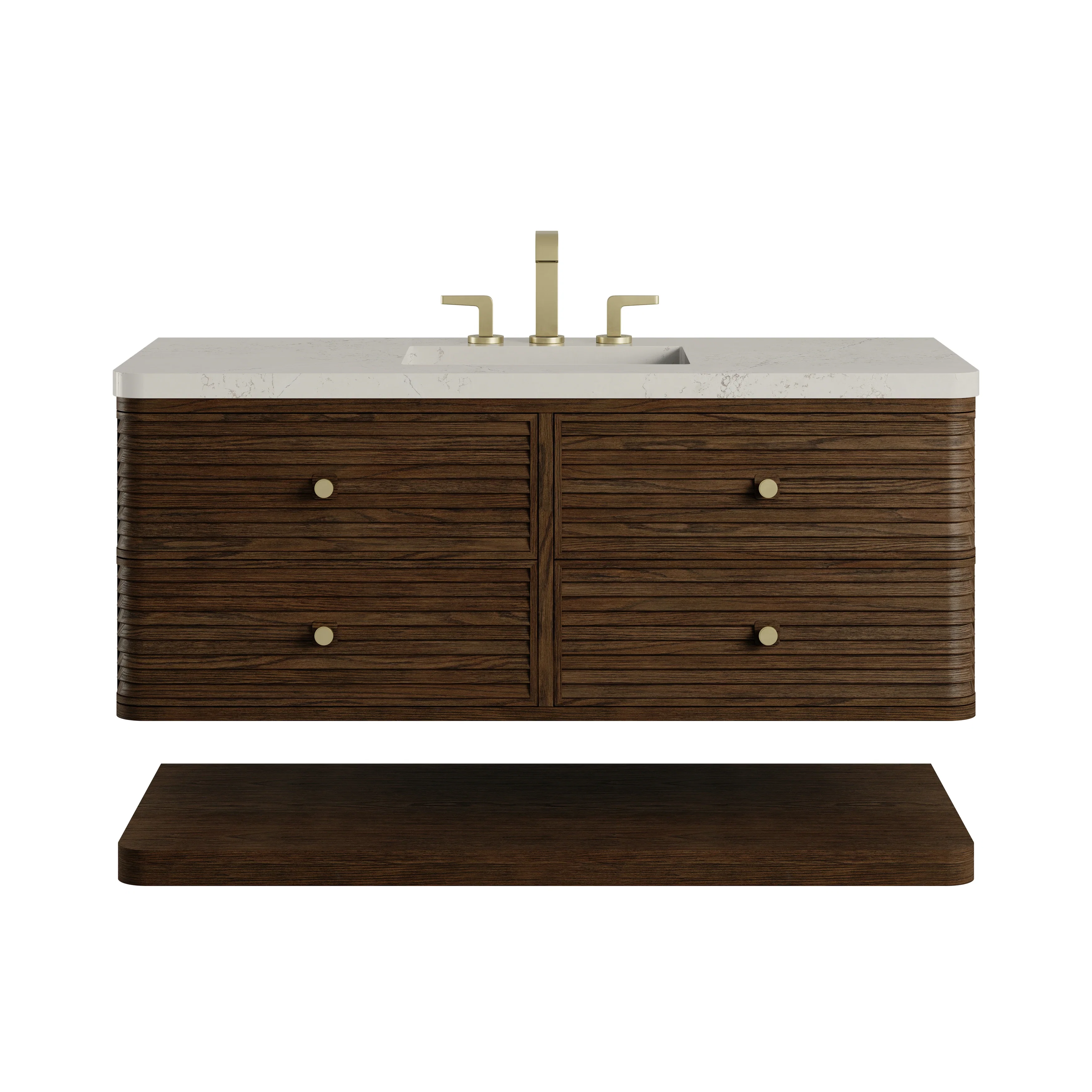 Allamari 48" Single Vanity, Sable w/ 3 CM Siberian Silestone Top w/FreePower Wireless Charger