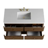 Allamari 48" Single Vanity, Sable w/ 3 CM Siberian Silestone Top w/FreePower Wireless Charger