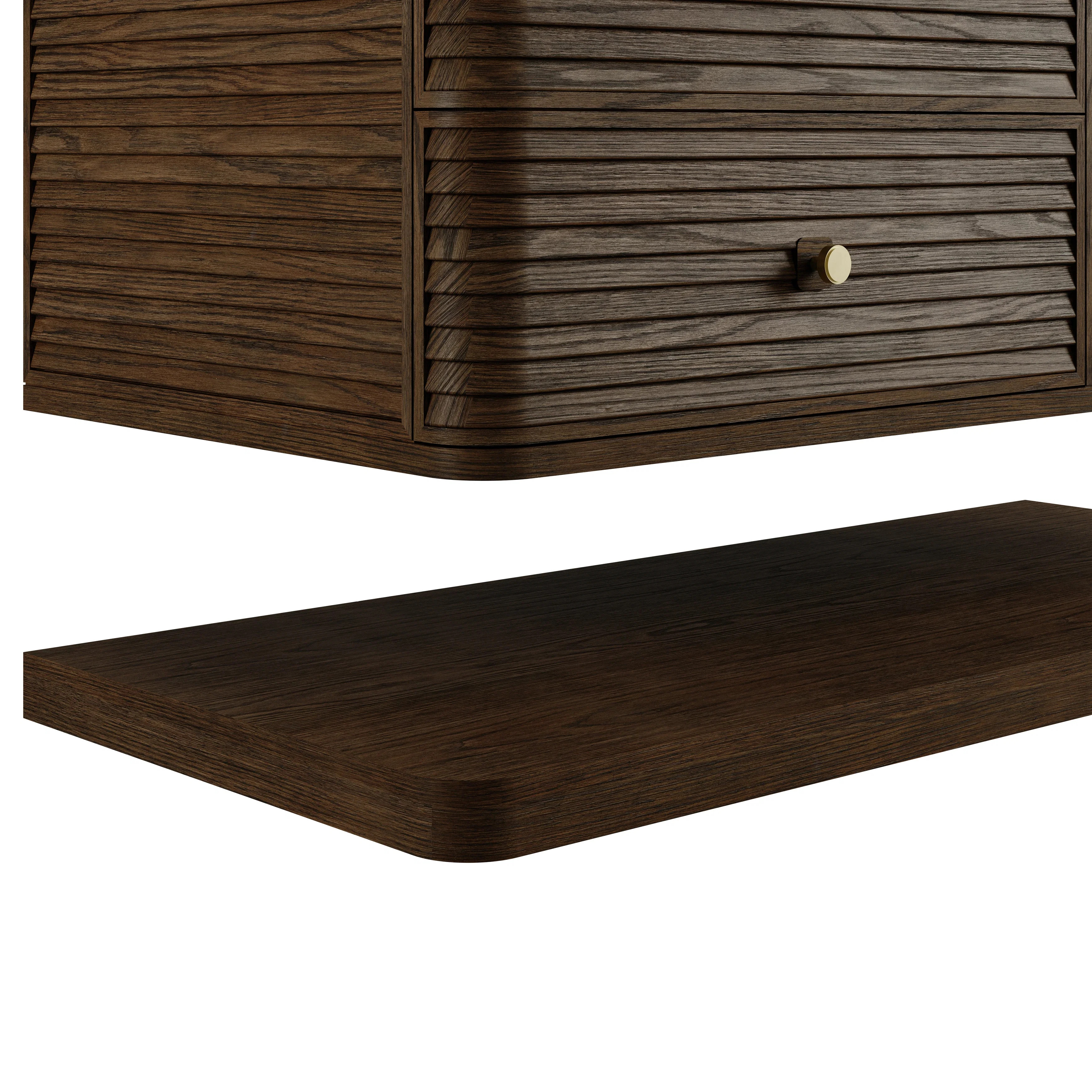 Allamari 48" Single Vanity, Sable w/ 3 CM Victorian Silver Top w/FreePower Wireless Charger