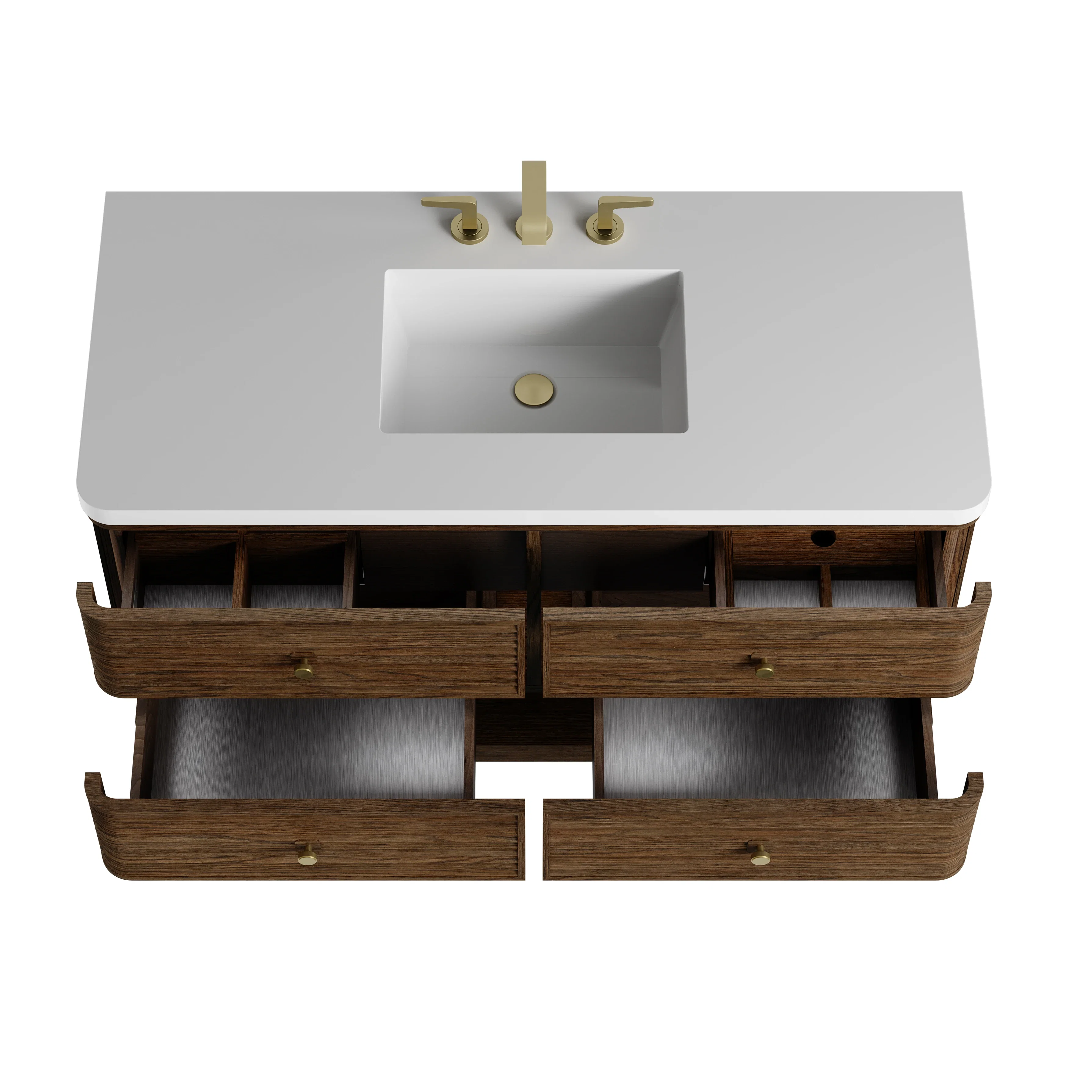 Allamari 48" Single Vanity, Sable w/ 3 CM Victorian Silver Top w/FreePower Wireless Charger