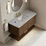Allamari 48" Single Vanity, Sable w/ 3 CM Victorian Silver Top w/FreePower Wireless Charger