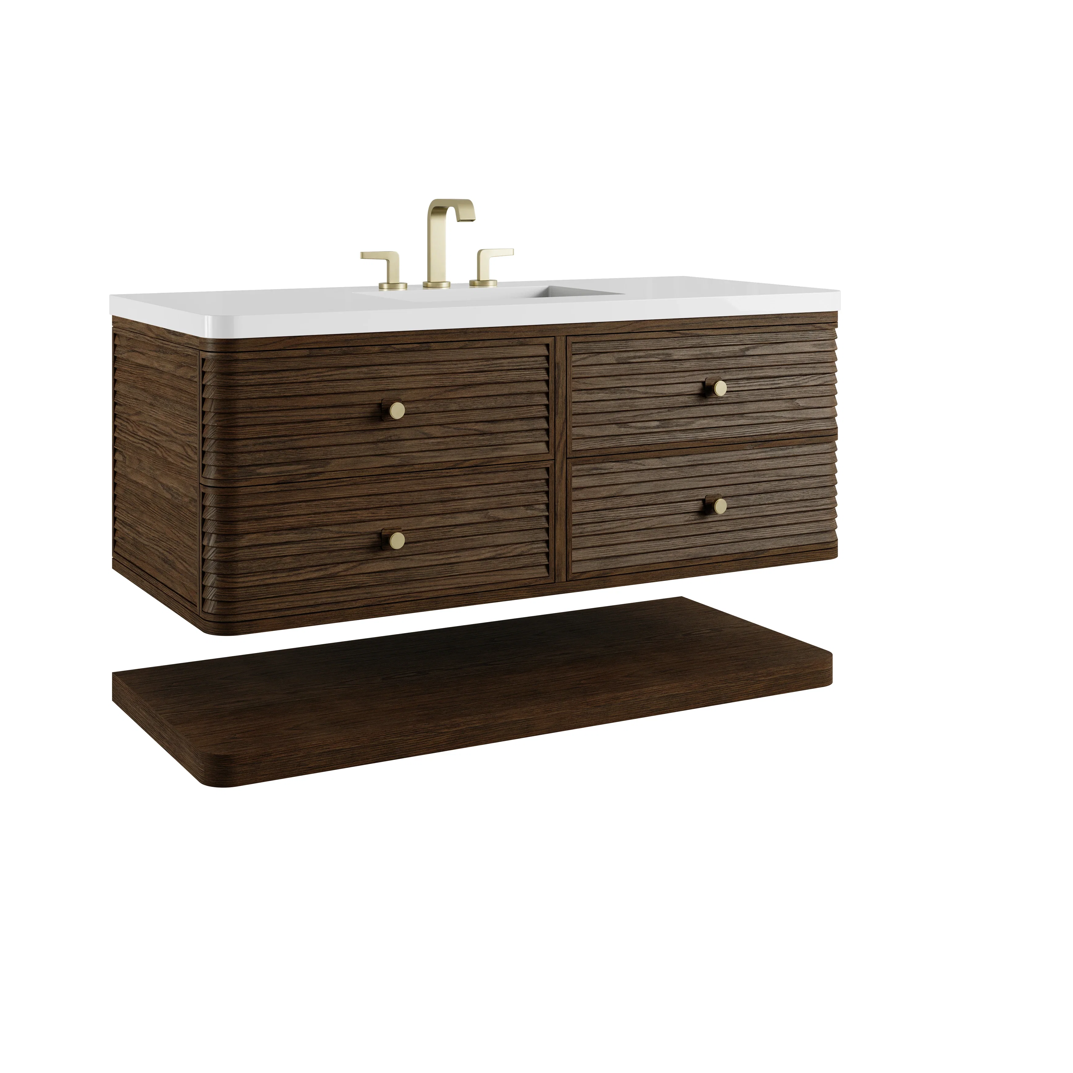 Allamari 48" Single Vanity, Sable w/ 3 CM White Zeus Silestone Top
