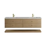Allamari 72" Double Vanity, Dune Mist w/ Single Hole 3 CM Victorian Silver Silestone Top