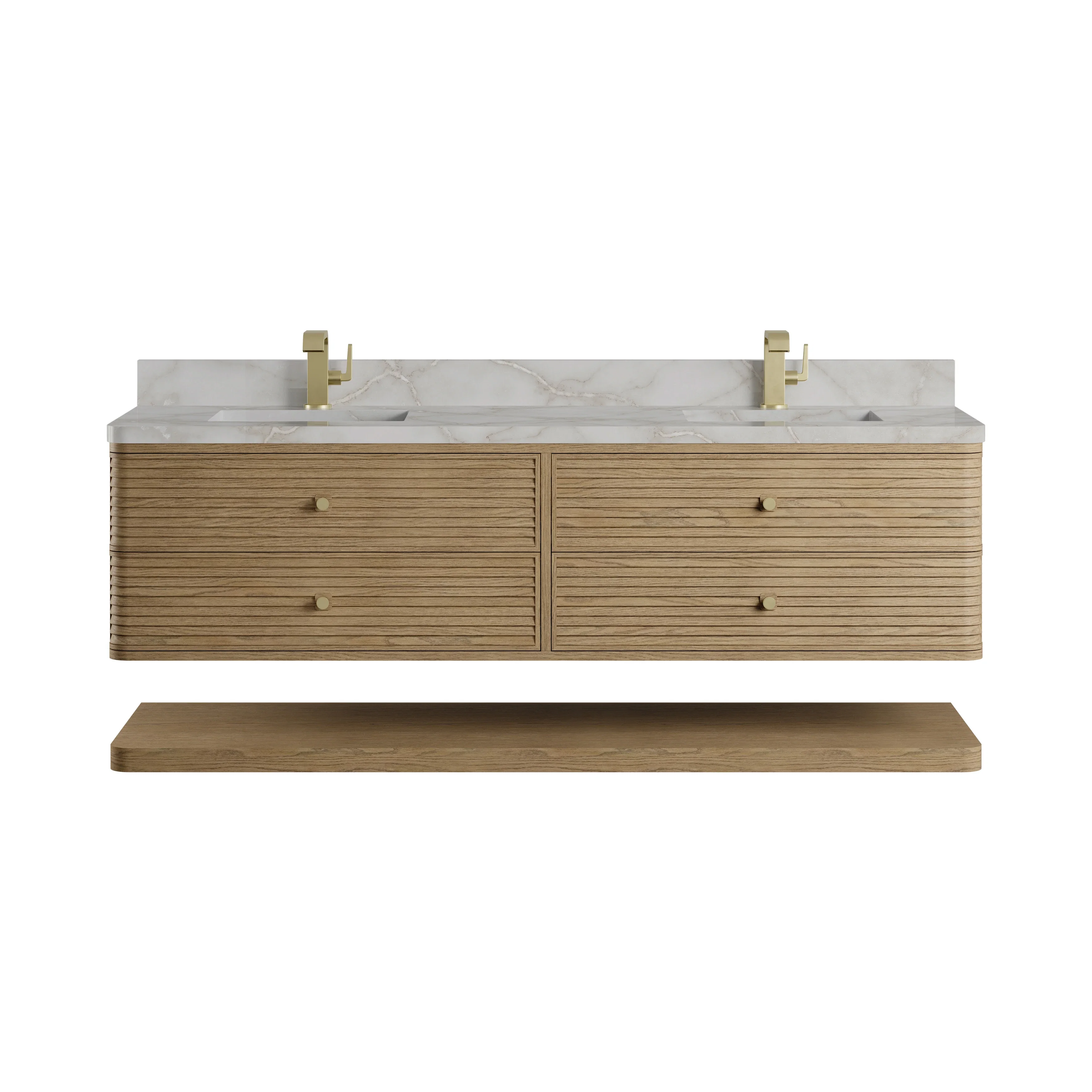 Allamari 72" Double Vanity, Dune Mist w/ Single Hole 3 CM Victorian Silver Silestone Top