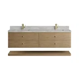 Allamari 72" Double Vanity, Dune Mist w/ Single Hole 3 CM Victorian Silver Silestone Top