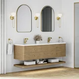 Allamari 72" Double Vanity, Dune Mist w/ Single Hole 3 CM White Zeus Silestone Top