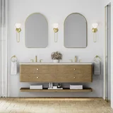 Allamari 72" Double Vanity, Dune Mist w/ 3 CM Siberian Silestone Top w/FreePower Wireless Charger