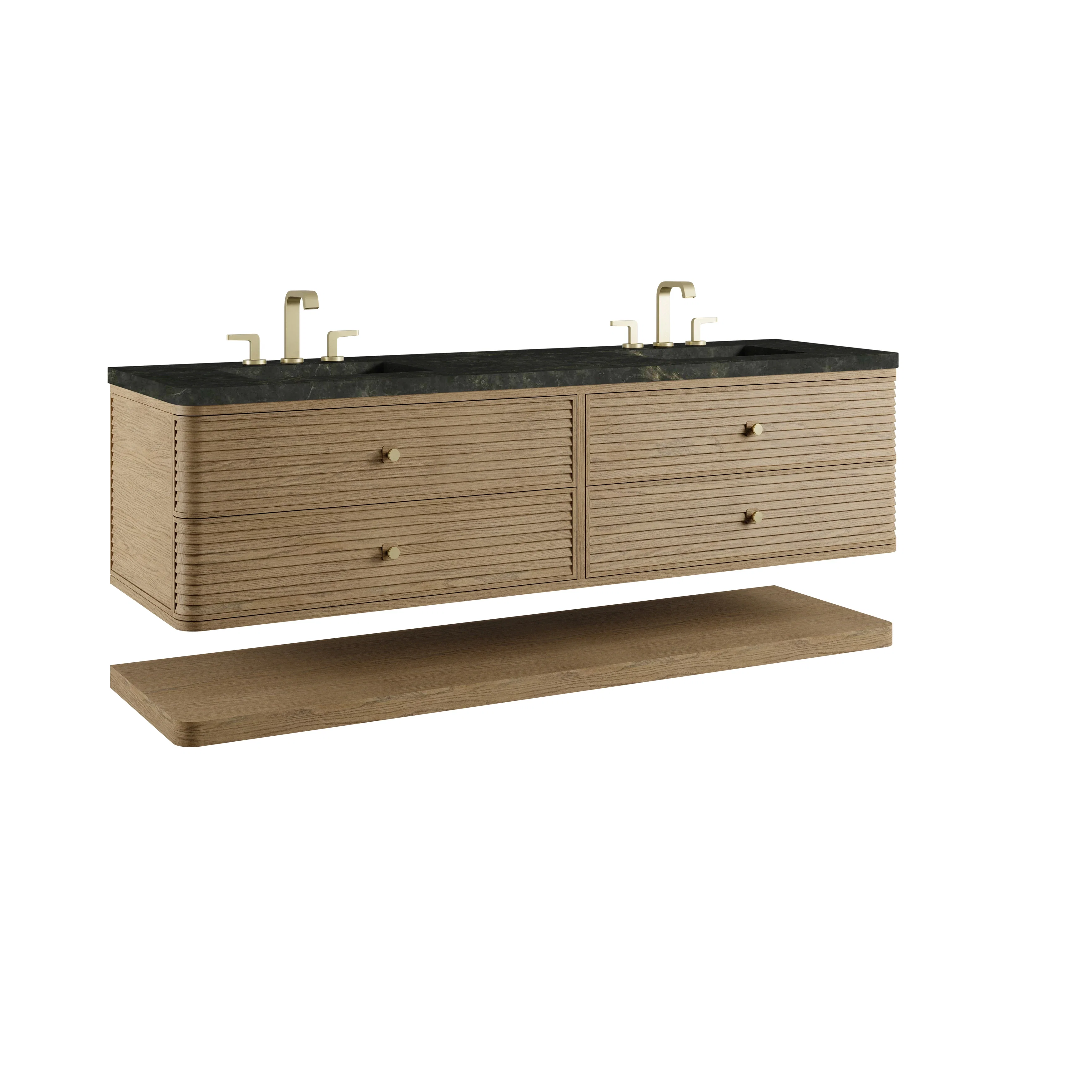 Allamari 72" Double Vanity, Dune Mist w/ 3 CM Phantome Eclos Top