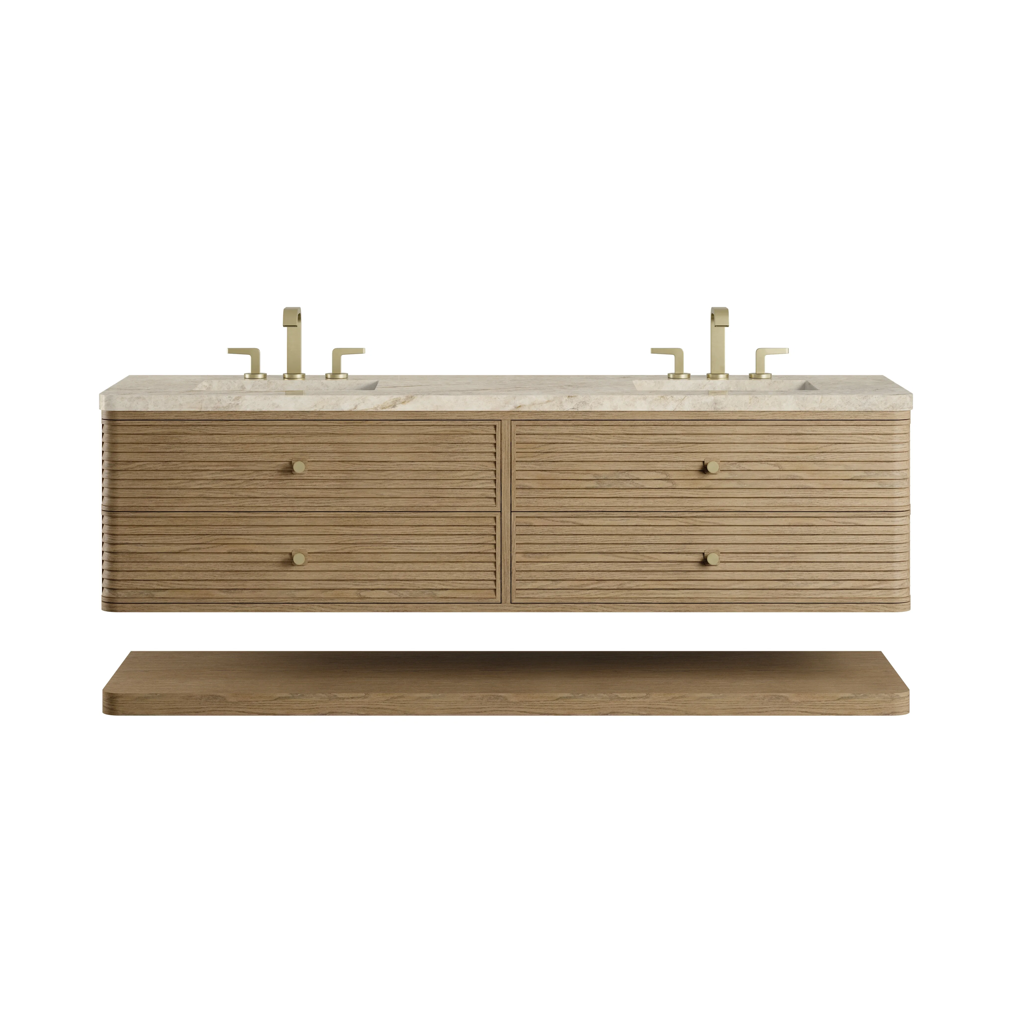 Allamari 72" Double Vanity, Dune Mist w/ 3 CM Tajnar Eclos Top