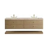 Allamari 72" Double Vanity, Dune Mist w/ 3 CM Tajnar Eclos Top