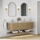 Allamari 72" Double Vanity, Dune Mist w/ 3 CM Victorian Silver Silestone Top