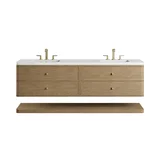 Allamari 72" Double Vanity, Dune Mist w/ 3 CM White Zeus Silestone Top