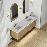 Allamari 72" Double Vanity, Dune Mist w/ 3 CM White Zeus Silestone Top