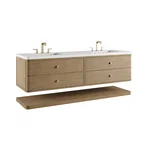 Allamari 72" Double Vanity, Dune Mist w/ 3 CM White Zeus Silestone Top