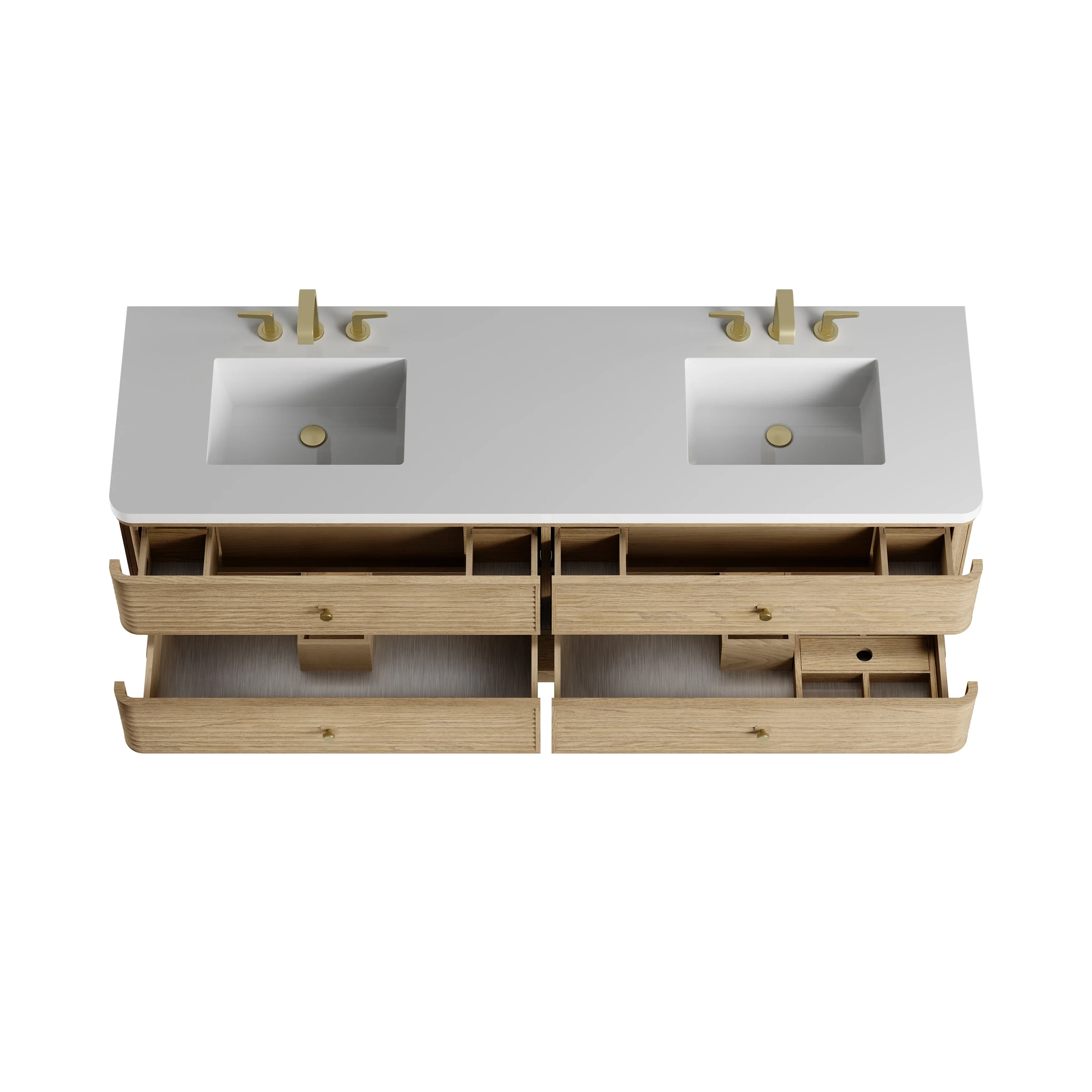 Allamari 72" Double Vanity, Dune Mist w/ 3 CM White Zeus Silestone Top