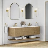 Allamari 72" Double Vanity, Dune Mist w/ 3 CM White Zeus Silestone Top