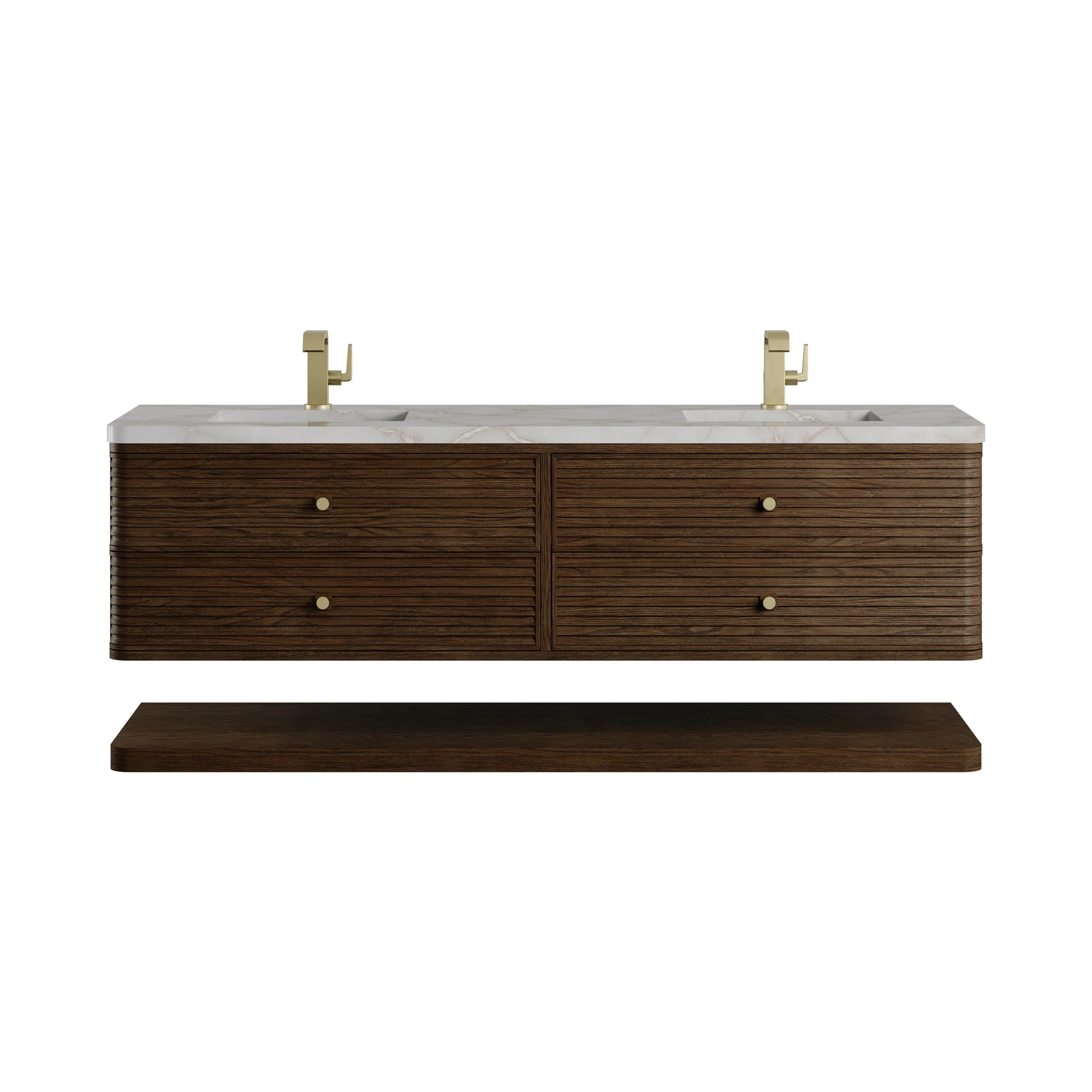 Allamari 72" Double Vanity, Sable w/ Single Hole 3 CM Victorian Silver Silestone Top
