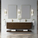 Allamari 72" Double Vanity, Sable w/ Single Hole 3 CM Victorian Silver Silestone Top