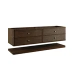 Allamari 72" Double Vanity, Sable w/ Single Hole 3 CM White Zeus Silestone Top