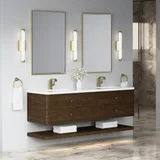 Allamari 72" Double Vanity, Sable w/ Single Hole 3 CM White Zeus Silestone Top