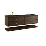 Allamari 72" Double Vanity, Sable w/ 3 CM Phantome Eclos Top