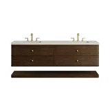 Allamari 72" Double Vanity, Sable w/ 3 CM Siberian Silestone Top