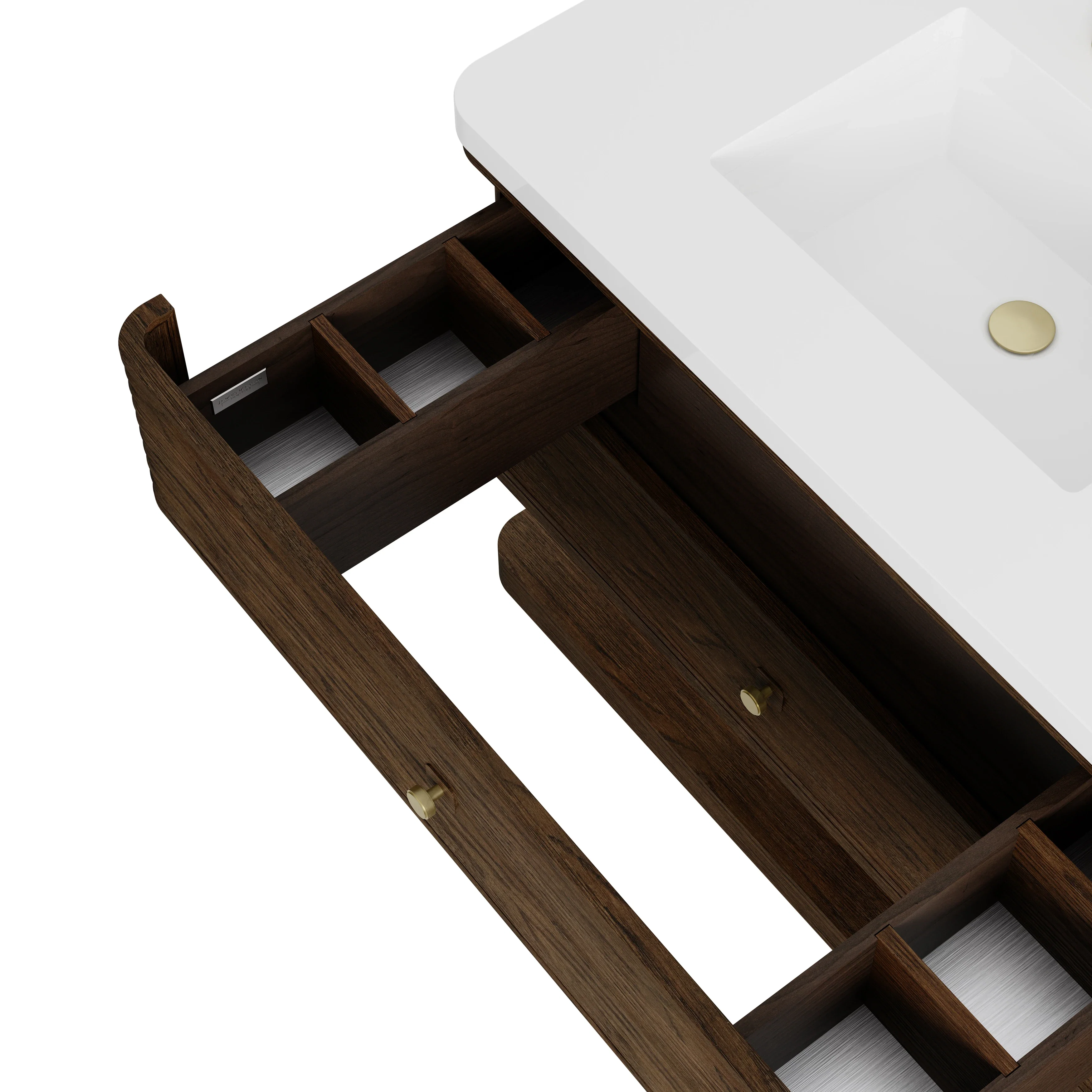 Allamari 72" Double Vanity, Sable w/ 3 CM Siberian Silestone Top