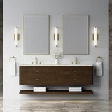 Allamari 72" Double Vanity, Sable w/ 3 CM Siberian Silestone Top
