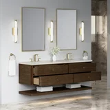 Allamari 72" Double Vanity, Sable w/ 3 CM Siberian Silestone Top