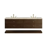 Allamari 72" Double Vanity, Sable w/ 3 CM Tajnar Eclos Top
