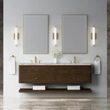 Allamari 72" Double Vanity, Sable w/ 3 CM Victorian Silver Silestone Top