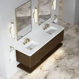 Allamari 72" Double Vanity, Sable w/ 3 CM White Zeus Silestone Top