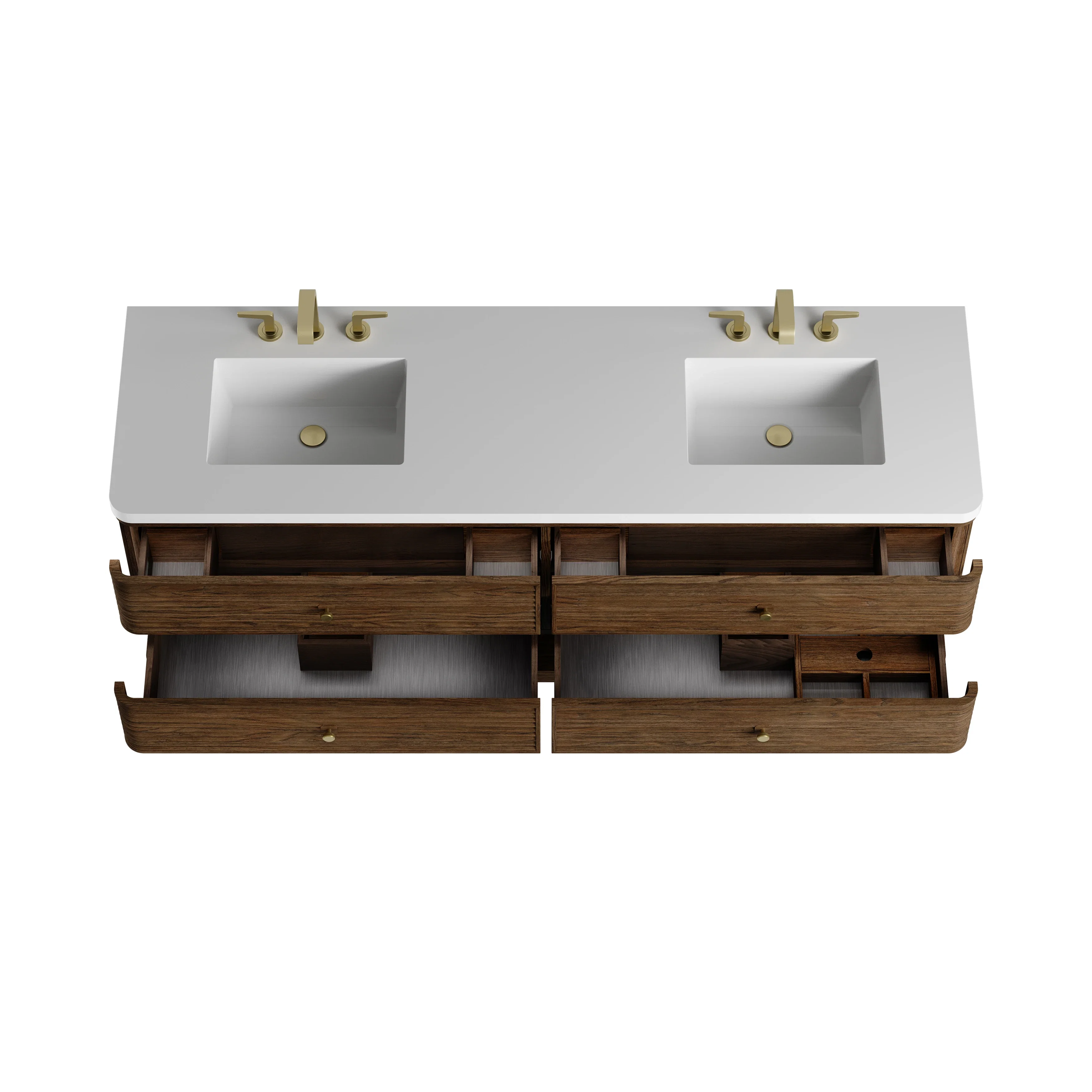 Allamari 72" Double Vanity, Sable w/ 3 CM White Zeus Silestone Top