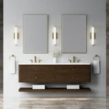 Allamari 72" Double Vanity, Sable w/ 3 CM White Zeus Silestone Top